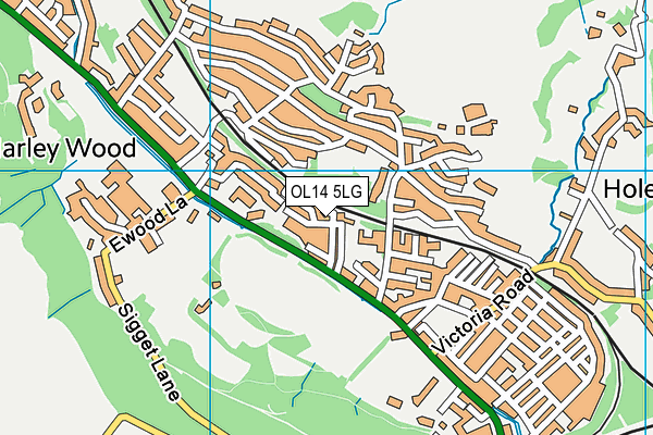 OL14 5LG map - OS VectorMap District (Ordnance Survey)