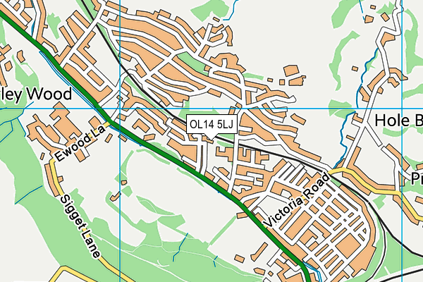 OL14 5LJ map - OS VectorMap District (Ordnance Survey)