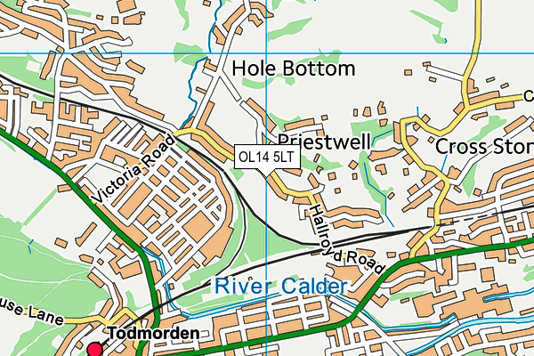 OL14 5LT map - OS VectorMap District (Ordnance Survey)