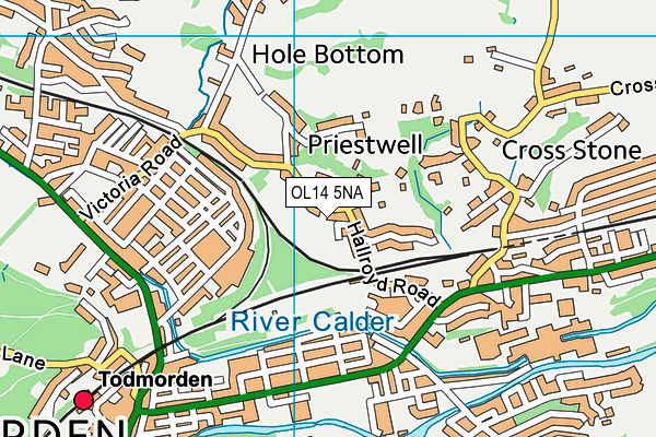 OL14 5NA map - OS VectorMap District (Ordnance Survey)