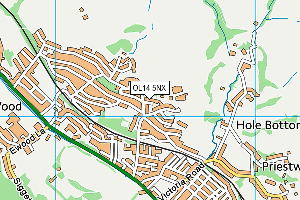 OL14 5NX map - OS VectorMap District (Ordnance Survey)