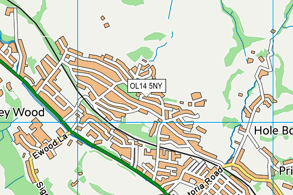 OL14 5NY map - OS VectorMap District (Ordnance Survey)