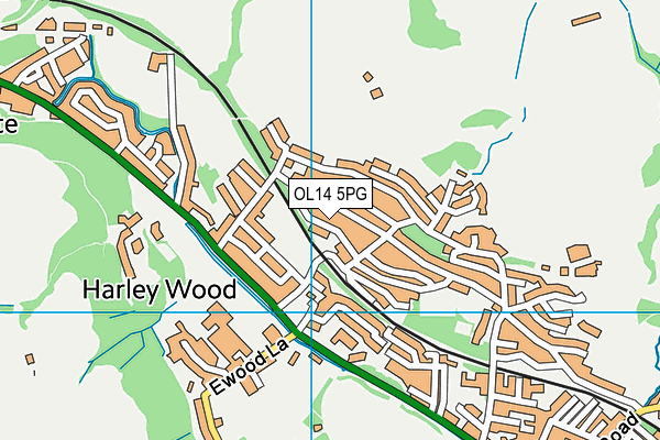 OL14 5PG map - OS VectorMap District (Ordnance Survey)