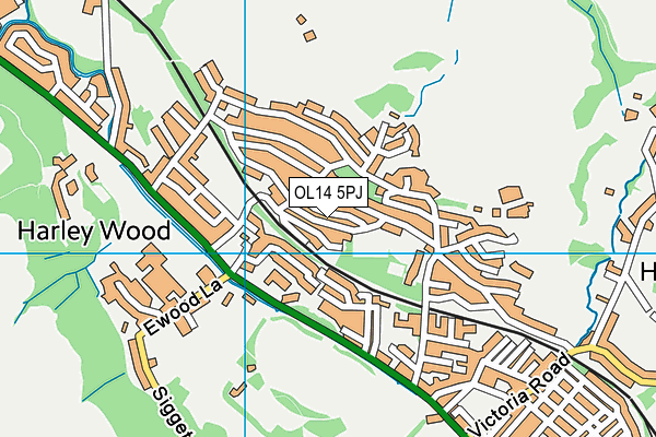 OL14 5PJ map - OS VectorMap District (Ordnance Survey)