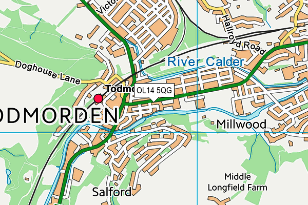 OL14 5QG map - OS VectorMap District (Ordnance Survey)