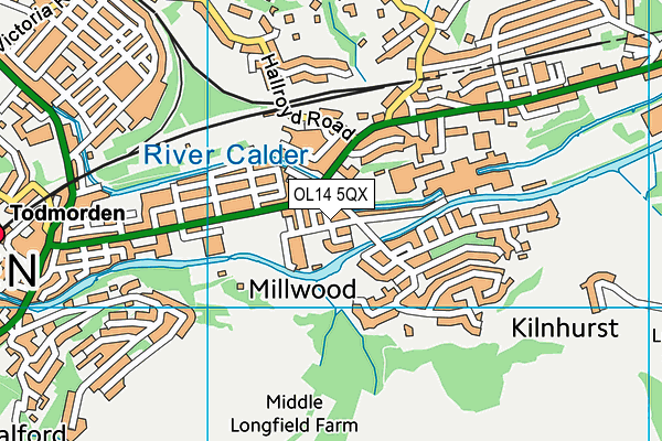 OL14 5QX map - OS VectorMap District (Ordnance Survey)