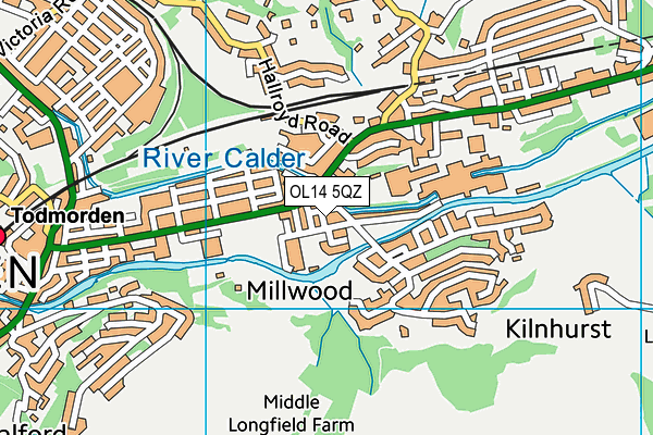 OL14 5QZ map - OS VectorMap District (Ordnance Survey)