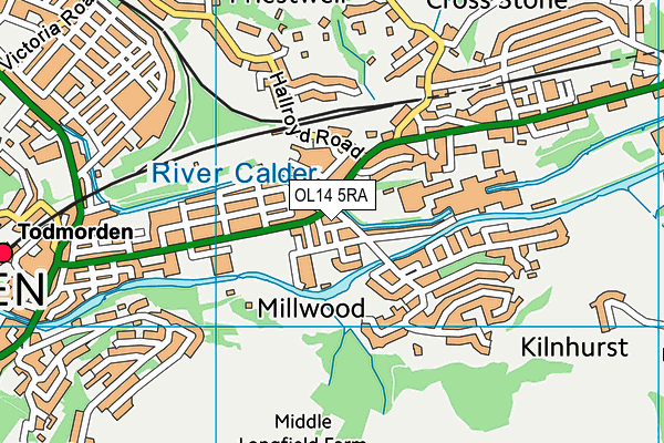 OL14 5RA map - OS VectorMap District (Ordnance Survey)