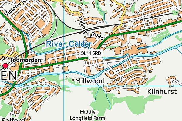 OL14 5RD map - OS VectorMap District (Ordnance Survey)