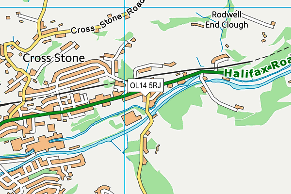 OL14 5RJ map - OS VectorMap District (Ordnance Survey)