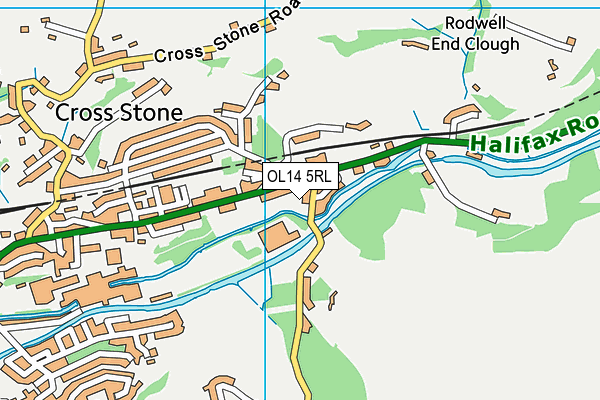 OL14 5RL map - OS VectorMap District (Ordnance Survey)