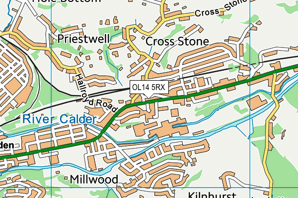 OL14 5RX map - OS VectorMap District (Ordnance Survey)