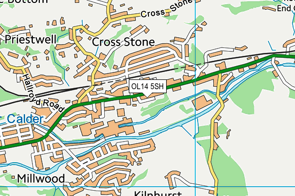 OL14 5SH map - OS VectorMap District (Ordnance Survey)