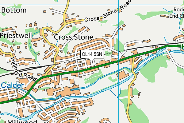 OL14 5SN map - OS VectorMap District (Ordnance Survey)