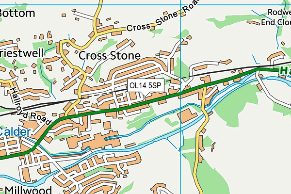 OL14 5SP map - OS VectorMap District (Ordnance Survey)