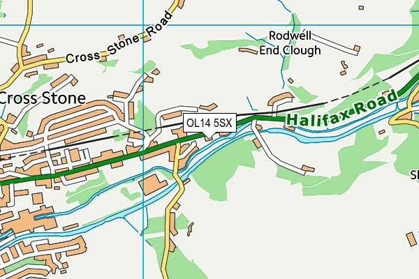 OL14 5SX map - OS VectorMap District (Ordnance Survey)