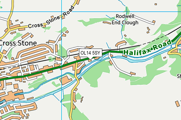 OL14 5SY map - OS VectorMap District (Ordnance Survey)