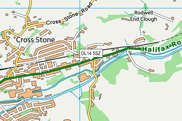 OL14 5SZ map - OS VectorMap District (Ordnance Survey)