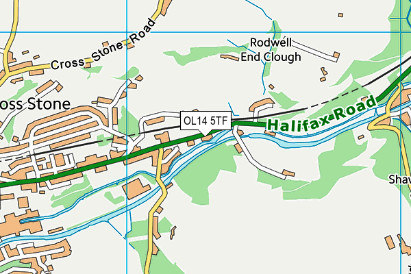 OL14 5TF map - OS VectorMap District (Ordnance Survey)