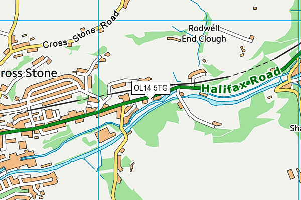 OL14 5TG map - OS VectorMap District (Ordnance Survey)