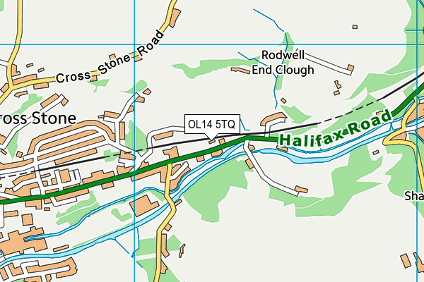 OL14 5TQ map - OS VectorMap District (Ordnance Survey)