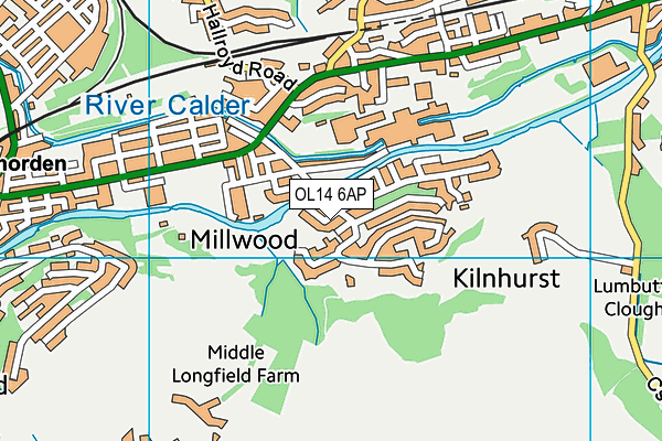 OL14 6AP map - OS VectorMap District (Ordnance Survey)