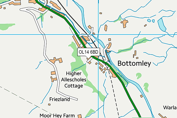 OL14 6BD map - OS VectorMap District (Ordnance Survey)