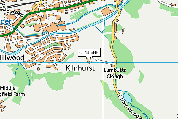 OL14 6BE map - OS VectorMap District (Ordnance Survey)