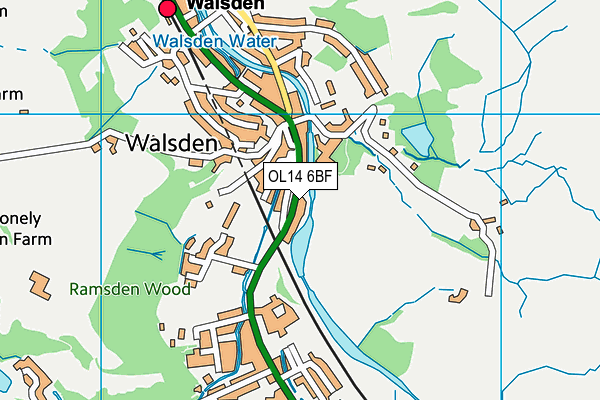 OL14 6BF map - OS VectorMap District (Ordnance Survey)