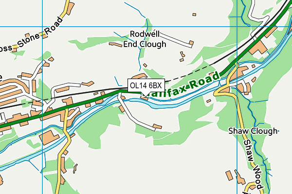 OL14 6BX map - OS VectorMap District (Ordnance Survey)