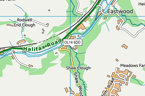 OL14 6DD map - OS VectorMap District (Ordnance Survey)