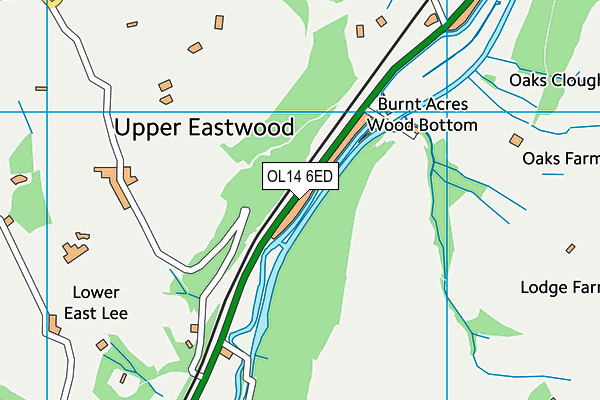 OL14 6ED map - OS VectorMap District (Ordnance Survey)