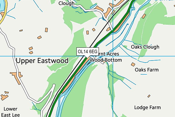 OL14 6EG map - OS VectorMap District (Ordnance Survey)