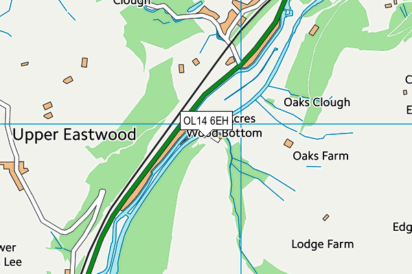 OL14 6EH map - OS VectorMap District (Ordnance Survey)