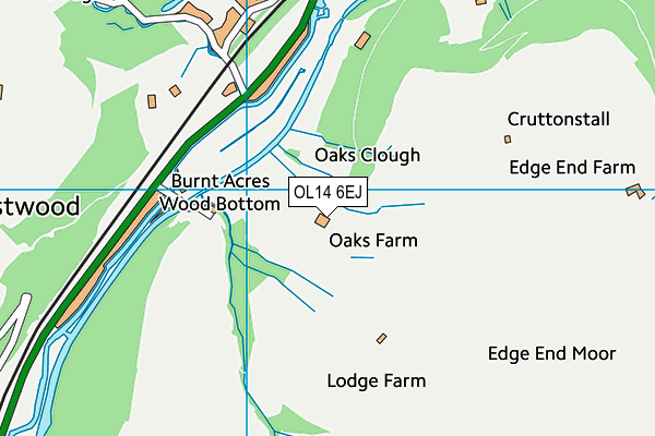 OL14 6EJ map - OS VectorMap District (Ordnance Survey)