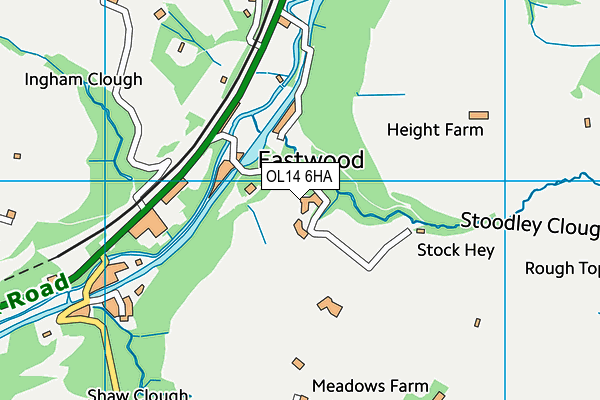 OL14 6HA map - OS VectorMap District (Ordnance Survey)