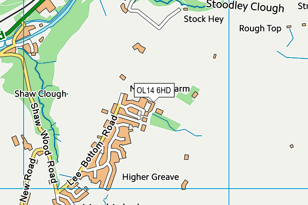 OL14 6HD map - OS VectorMap District (Ordnance Survey)