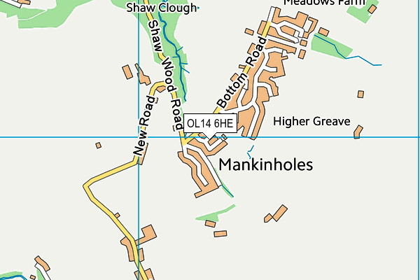 OL14 6HE map - OS VectorMap District (Ordnance Survey)