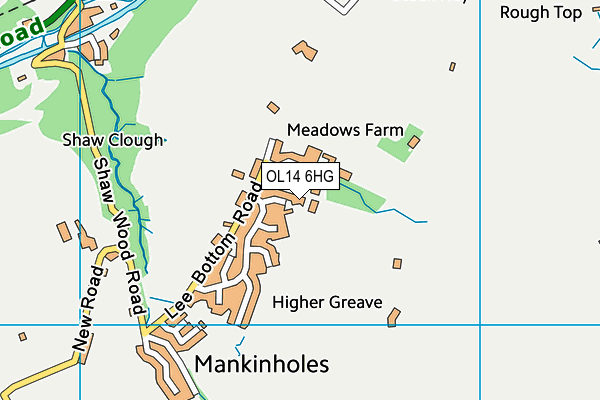 OL14 6HG map - OS VectorMap District (Ordnance Survey)