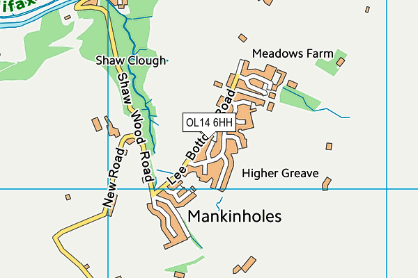 OL14 6HH map - OS VectorMap District (Ordnance Survey)