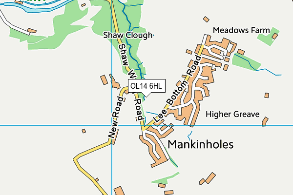 OL14 6HL map - OS VectorMap District (Ordnance Survey)