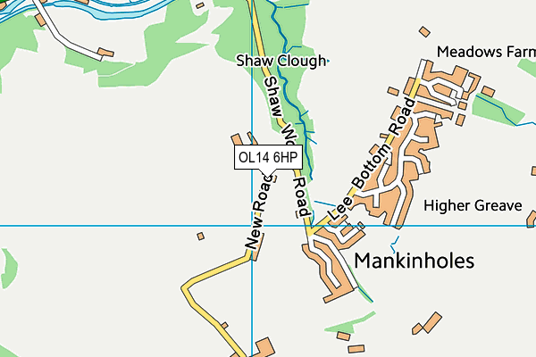 OL14 6HP map - OS VectorMap District (Ordnance Survey)