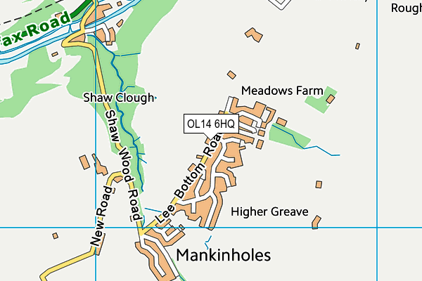 OL14 6HQ map - OS VectorMap District (Ordnance Survey)