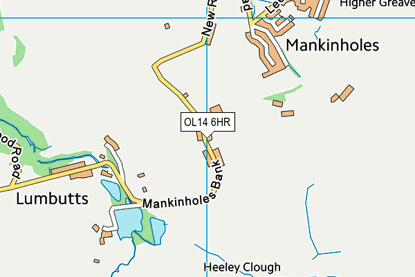 OL14 6HR map - OS VectorMap District (Ordnance Survey)
