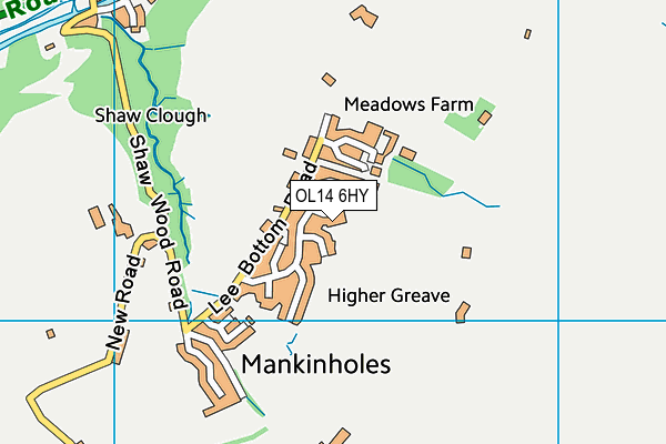 OL14 6HY map - OS VectorMap District (Ordnance Survey)