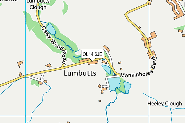 OL14 6JE map - OS VectorMap District (Ordnance Survey)