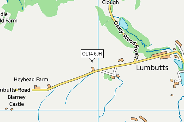 OL14 6JH map - OS VectorMap District (Ordnance Survey)