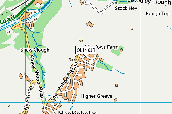 OL14 6JR map - OS VectorMap District (Ordnance Survey)