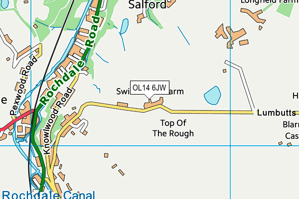 OL14 6JW map - OS VectorMap District (Ordnance Survey)