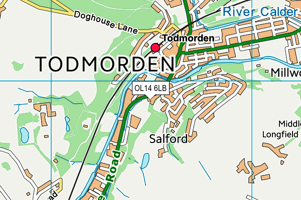 OL14 6LB map - OS VectorMap District (Ordnance Survey)